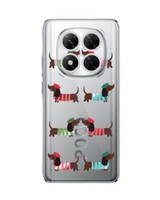 Etui do Xiaomi POCO X7 przeźroczyste, silikonowe Flexi, jamnik w Paryżu