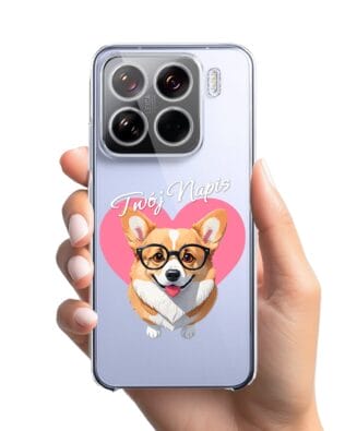 Etui do Xiaomi 15 przeźroczyste, silikonowe Flexi, Puppy Love, pies rasy Corgi