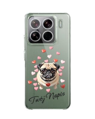 Etui do Xiaomi 15 Pro przeźroczyste, silikonowe Flexi, Puppy Love, pies rasy Mops