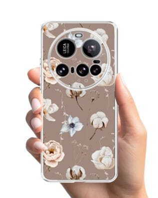 Etui do Xiaomi 15 Ultra przeźroczyste, silikonowe Flexi, akwarelowe kwiatki