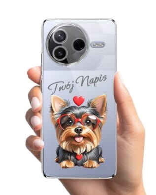 Etui do Xiaomi POCO F7 Pro przeźroczyste, silikonowe Flexi, Puppy Love, pies rasy York
