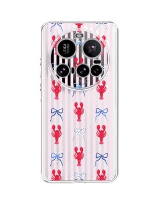 Etui do Xiaomi 15 Ultra przeźroczyste, silikonowe Flexi, krab i kokardki