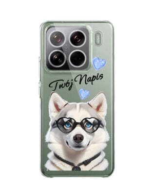 Etui do Xiaomi 15 Pro przeźroczyste, silikonowe Flexi, Puppy Love, pies rasy Husky