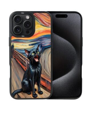 Etui do iPhone 15 Pro IBIZU DropGuard Matt z MagSafe, Edvard Munch, krzyk kota