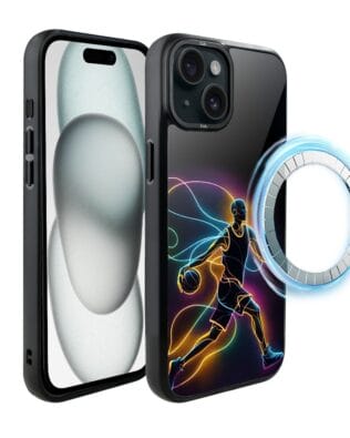 Etui do iPhone 15 IBIZU DropGuard Matt z MagSafe, #ElectroMove, Duch koszykówki