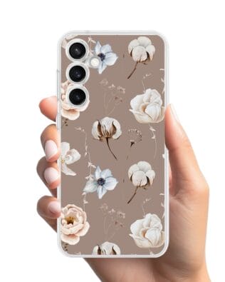 Etui do Samsung Galaxy S23 FE 5G przeźroczyste, silikonowe Flexi, akwarelowe kwiatki