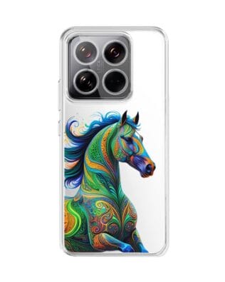 Etui do Xiaomi 14 przeźroczyste, silikonowe Flexi, Dzika Mandala, Koń