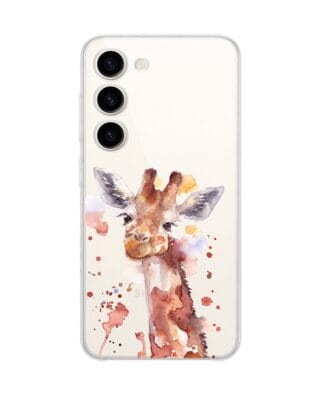 Etui do Samsung Galaxy S23 FE 5G przeźroczyste, silikonowe Flexi, Akwarelowe Zoo, Żyrafa