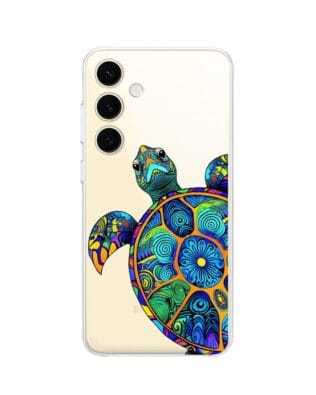 Etui do Samsung Galaxy S24 Plus przeźroczyste, silikonowe Flexi, Dzika Mandala, Żółw