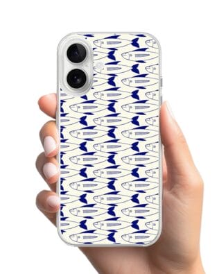 Etui do iPhone 16 Plus przeźroczyste, silikonowe Flexi, pływające rybki