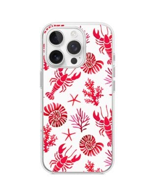 Etui do iPhone 16 Pro Max z MagSafe przeźroczyste, silikonowe Flexi, krab, muszle