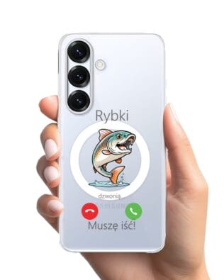 Etui do Samsung Galaxy S25 z MagSafe przeźroczyste, silikonowe Flexi, rybki dzwonią