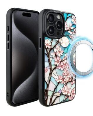 Etui do iPhone 15 Pro IBIZU DropGuard Matt z MagSafe, Barwy Szkła, Księżycowa Wiśnia