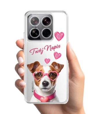 Etui do Xiaomi 14 przeźroczyste, silikonowe Flexi, Puppy Love, pies rasy Jack Russell Terrier