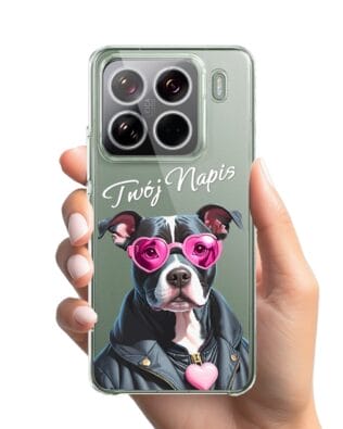 Etui do Xiaomi 15 Pro przeźroczyste, silikonowe Flexi, Puppy Love, pies rasy Amstaff
