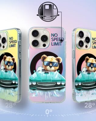 Etui do iPhone 14 Pro IBIZU California Sunset, zmieniające kolor, Blue Car, niebieski samochód