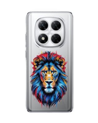 Etui do Xiaomi POCO X7 przeźroczyste, silikonowe Flexi, Dzika Mandala, Lew