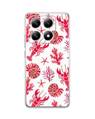 Etui do Xiaomi 14T przeźroczyste, silikonowe Flexi, krab, muszle