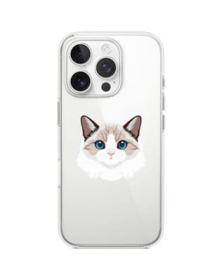 Etui do iPhone 15 Pro przeźroczyste, silikonowe Flexi, kot birmański