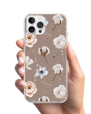 Etui do iPhone 12 Pro z MagSafe przeźroczyste, silikonowe Flexi, akwarelowe kwiatki