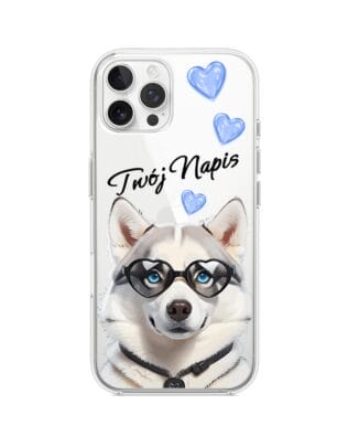 Etui do iPhone 12 Pro Max przeźroczyste, silikonowe Flexi, Puppy Love, pies rasy Husky