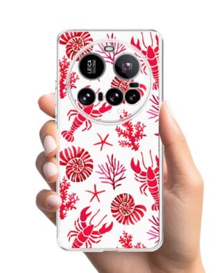 Etui do Xiaomi 15 Ultra przeźroczyste, silikonowe Flexi, krab, muszle