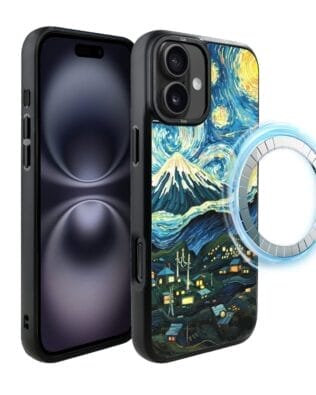 Etui do iPhone 16 Plus IBIZU DropGuard Matt z MagSafe, Van Gogh, gwieździsta noc