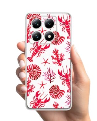 Etui do Xiaomi 14T Pro przeźroczyste, silikonowe Flexi, krab, muszle