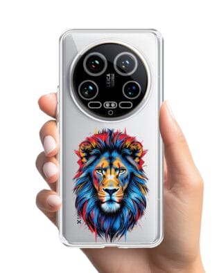 Etui do Xiaomi 14 Ultra przeźroczyste, silikonowe Flexi, Dzika Mandala, Lew