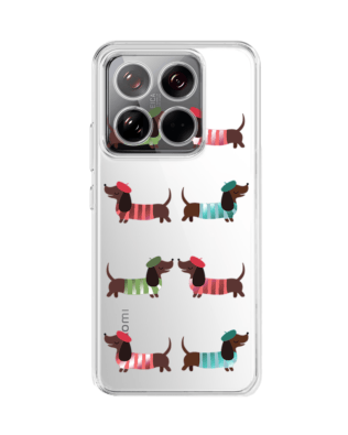 Etui do Xiaomi 14 przeźroczyste, silikonowe Flexi, jamnik w Paryżu