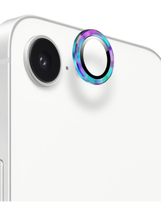 Metalowa osłona obiektywu aparatu ze szkła hartowanego 9H do iPhone 16e, 1 zestaw, kameleon