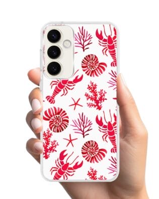 Etui do Samsung Galaxy S23 z MagSafe przeźroczyste, silikonowe Flexi, krab, muszle