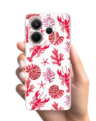 Etui do Xiaomi Redmi Note 14 5G przeźroczyste, silikonowe Flexi, krab, muszle
