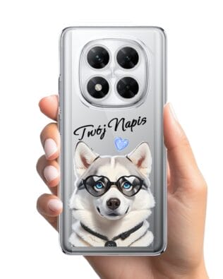 Etui do Xiaomi POCO X7 przeźroczyste, silikonowe Flexi, Puppy Love, pies rasy Husky