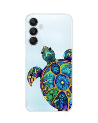 Etui do Samsung Galaxy A35 5G przeźroczyste, silikonowe Flexi, Dzika Mandala, Żółw