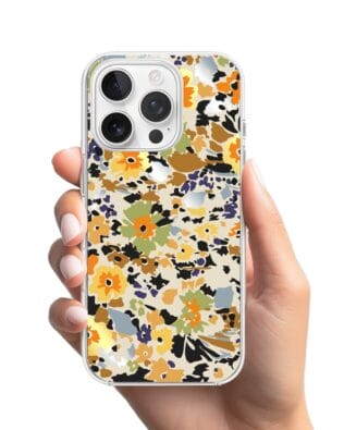 Etui do iPhone 16 Pro Max z MagSafe przeźroczyste, silikonowe Flexi, malowane kwiatki