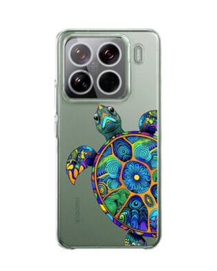 Etui do Xiaomi 15 Pro przeźroczyste, silikonowe Flexi, Dzika Mandala, Żółw