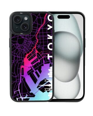 Etui do iPhone 15 Plus IBIZU DropGuard Matt z MagSafe, Mapy Świata, Tokyo