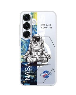 Etui do Samsung Galaxy S25 z MagSafe przeźroczyste, silikonowe Flexi, Keep Calm in Cosmos