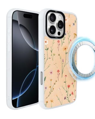 Etui do iPhone 16 Pro Max IBIZU DropGuard Matt z MagSafe, Pastel Bloom, Koralowa łąka