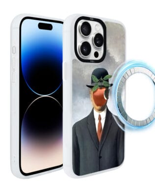 Etui do iPhone 14 Pro IBIZU DropGuard Matt z MagSafe, Rene Magritte, syn człowieczy