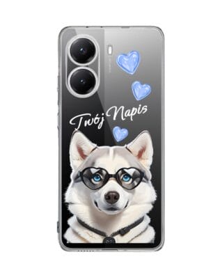 Etui do Xiaomi POCO X7 Pro przeźroczyste, silikonowe Flexi, Puppy Love, pies rasy Husky