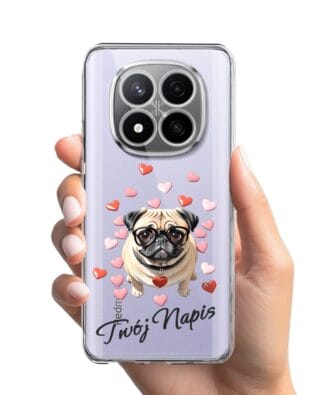 Etui do Xiaomi Redmi Note 14 Pro Plus 5G przeźroczyste, silikonowe Flexi, Puppy Love, pies rasy Mops