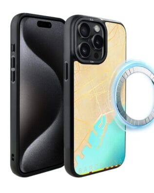 Etui do iPhone 15 Pro Max IBIZU DropGuard Matt z MagSafe, Mapy Świata, Barcelona
