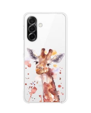Etui do Samsung Galaxy A26 5G przeźroczyste, silikonowe Flexi, Akwarelowe Zoo, Żyrafa