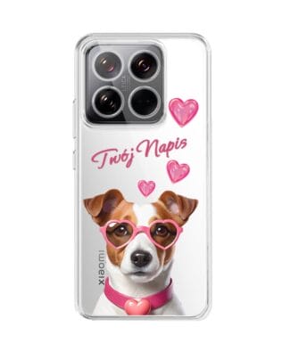 Etui do Xiaomi 14 przeźroczyste, silikonowe Flexi, Puppy Love, pies rasy Jack Russell Terrier