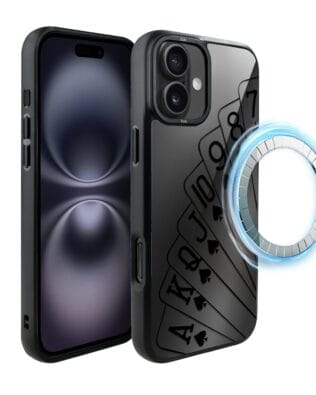 Etui do iPhone 16 IBIZU DropGuard Matt z MagSafe, Midnight, Karty do gry
