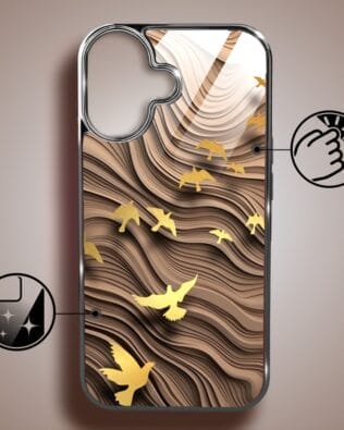 Etui do iPhone 16 IBIZU Elite Glass z MagSafe, Zwierzęta, Piaskowa odyseja, czarne