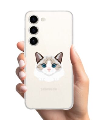 Etui do Samsung Galaxy S23 Plus przeźroczyste, silikonowe Flexi, kot birmański