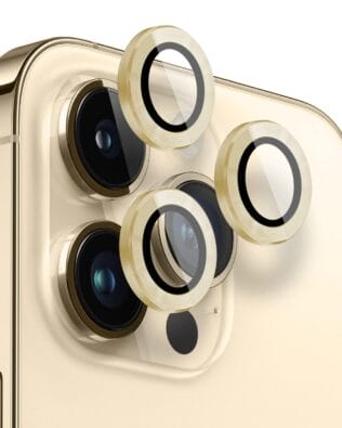 Metalowa osłona obiektywu aparatu ze szkła hartowanego 9H do iPhone 13 Pro Max, 1 zestaw, złota